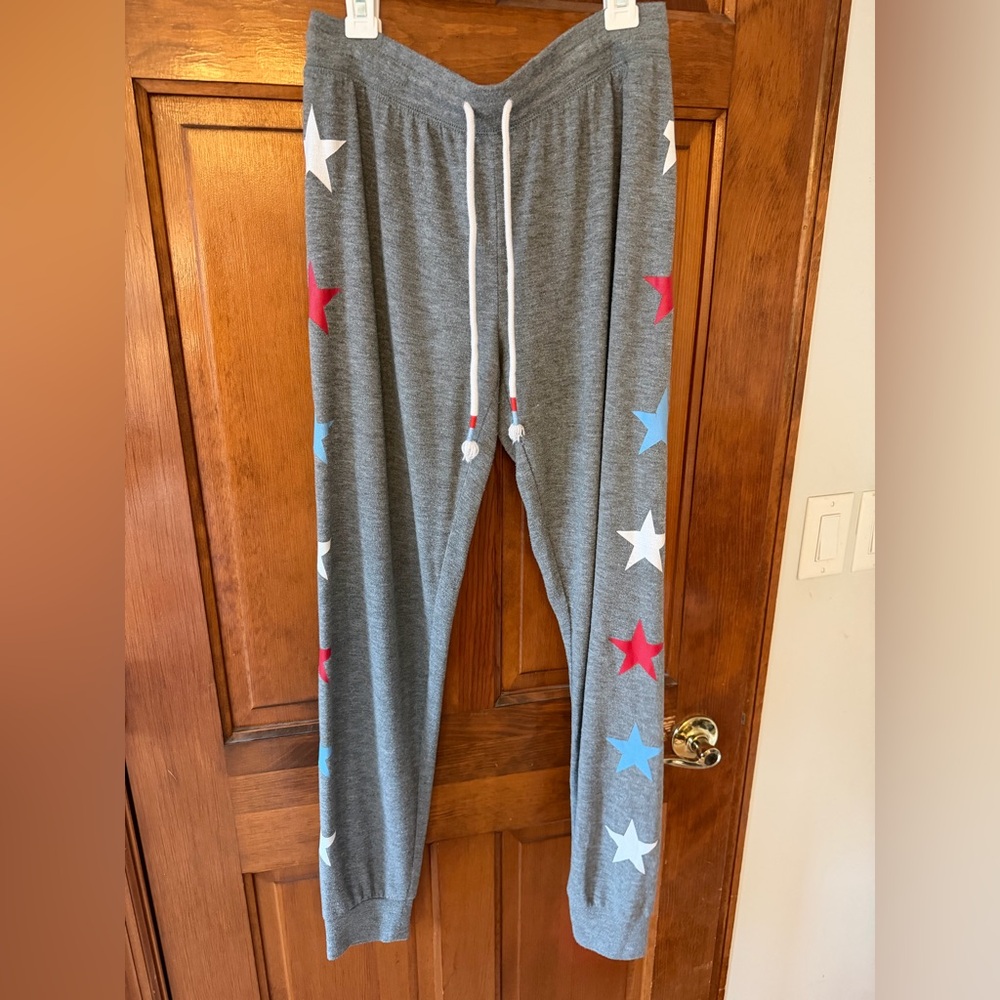 PJ Salvage women’s PJ pants with red white and blue star stars